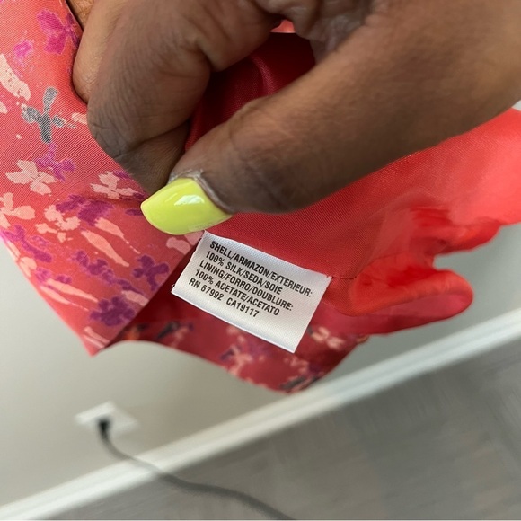 Sigrid Olsen Women 100% SILK Dress 10 Pink floral Geometric Sheath Sleeveless - Picture 10 of 11